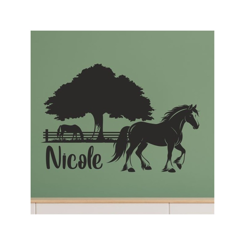 Wandaufkleber Aufkleber Wand Wandtattoo Tattoo Pferde Dekor Pferd Stute Pony Hengst Reiten Hof Sport Kids Hufeisen Glück Hof