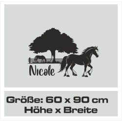 Wandaufkleber Aufkleber Wand Wandtattoo Tattoo Pferde Dekor Pferd Stute Pony Hengst Reiten Hof Sport Kids Hufeisen Glück Hof