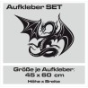 Aufkleber SET Auto Car Tattoo Style Seiten Tribal Dekor Pferd Gecko Power Blumen Ranke Fee Hexe Blumen Blüten Gecko Farbe