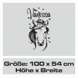 Wandaufkleber Aufkleber Wand Wandtattoo Tattoo Pferde Dekor Pferd Stute Pony Hengst Reiten Hof Sport Kids Hufeisen Glück Hof