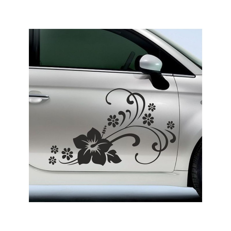 Aufkleber SET Auto Car Tattoo Style Seiten Tribal Dekor Pferd Gecko Power Blumen Ranke Fee Hexe Blumen Blüten Gecko Farbe