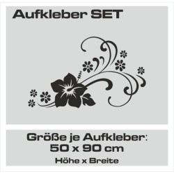 Aufkleber SET Auto Car Tattoo Style Seiten Tribal Dekor Pferd Gecko Power Blumen Ranke Fee Hexe Blumen Blüten Gecko Farbe