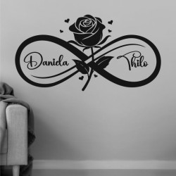 Wandaufkleber Wandtattoo Aufkleber Wand Liebe ist.. Endlosschleife Wunschnamen Ehepartner Verliebte Sprüche Familie Worte Herz