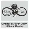 Wandaufkleber Wandtattoo Aufkleber Wand Liebe ist.. Endlosschleife Wunschnamen Ehepartner Verliebte Sprüche Familie Worte Herz