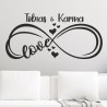 Wandaufkleber Wandtattoo Aufkleber Wand Liebe ist.. Endlosschleife Wunschnamen Ehepartner Verliebte Sprüche Familie Worte Herz