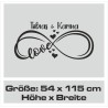 Wandaufkleber Wandtattoo Aufkleber Wand Liebe ist.. Endlosschleife Wunschnamen Ehepartner Verliebte Sprüche Familie Worte Herz
