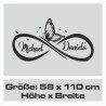 Wandaufkleber Wandtattoo Aufkleber Wand Liebe ist.. Endlosschleife Wunschnamen Ehepartner Verliebte Sprüche Familie Worte Herz