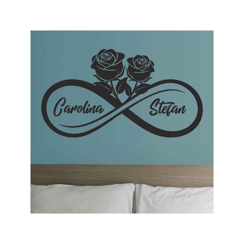 Wandaufkleber Wandtattoo Aufkleber Wand Liebe ist.. Endlosschleife Wunschnamen Ehepartner Verliebte Sprüche Familie Worte Herz