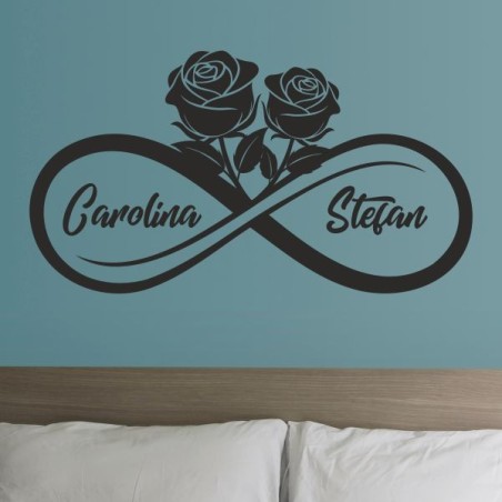 Wandaufkleber Wandtattoo Aufkleber Wand Liebe ist.. Endlosschleife Wunschnamen Ehepartner Verliebte Sprüche Familie Worte Herz