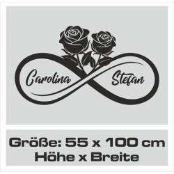 Wandaufkleber Wandtattoo Aufkleber Wand Liebe ist.. Endlosschleife Wunschnamen Ehepartner Verliebte Sprüche Familie Worte Herz