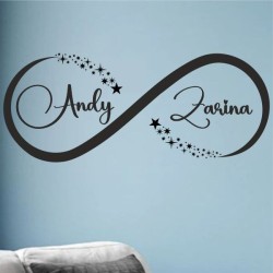 Wandaufkleber Wandtattoo Aufkleber Wand Liebe ist.. Endlosschleife Wunschnamen Ehepartner Verliebte Sprüche Familie Worte Herz