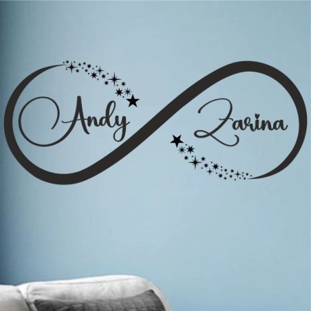 Wandaufkleber Wandtattoo Aufkleber Wand Liebe ist.. Endlosschleife Wunschnamen Ehepartner Verliebte Sprüche Familie Worte Herz