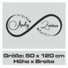 Wandaufkleber Wandtattoo Aufkleber Wand Liebe ist.. Endlosschleife Wunschnamen Ehepartner Verliebte Sprüche Familie Worte Herz