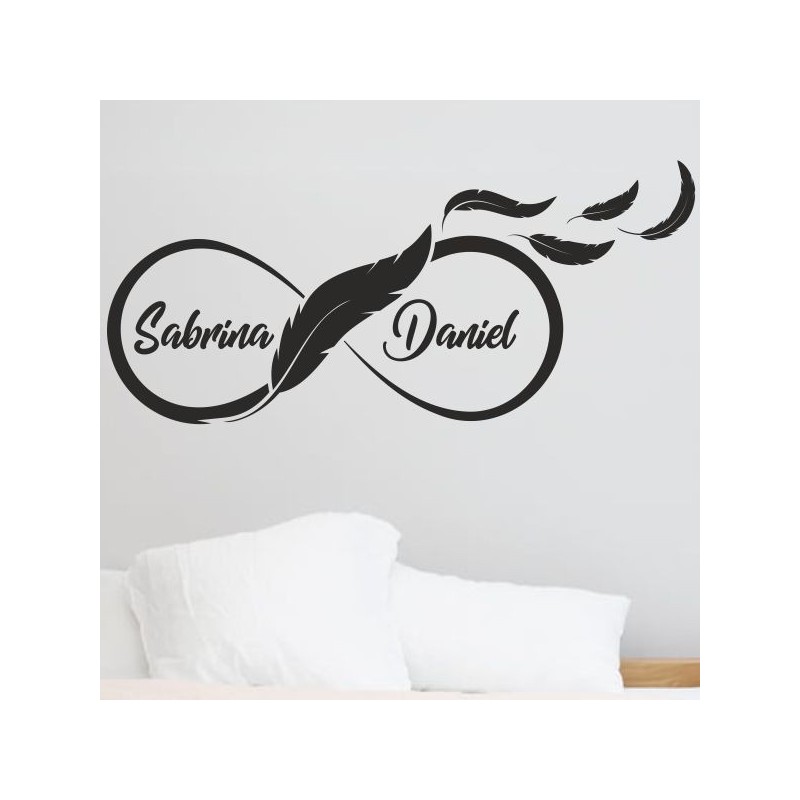 Wandaufkleber Wandtattoo Aufkleber Wand Liebe ist.. Endlosschleife Wunschnamen Ehepartner Verliebte Sprüche Familie Worte Herz