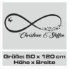 Wandaufkleber Wandtattoo Aufkleber Wand Liebe ist.. Endlosschleife Wunschnamen Ehepartner Verliebte Sprüche Familie Worte Herz