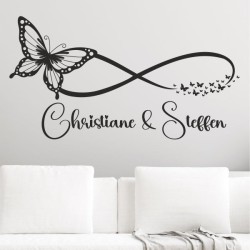 Wandaufkleber Wandtattoo Aufkleber Wand Liebe ist.. Endlosschleife Wunschnamen Ehepartner Verliebte Sprüche Familie Worte Herz