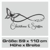 Wandaufkleber Wandtattoo Aufkleber Wand Liebe ist.. Endlosschleife Wunschnamen Ehepartner Verliebte Sprüche Familie Worte Herz