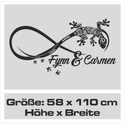 Wandaufkleber Wandtattoo Aufkleber Wand Liebe ist.. Endlosschleife Wunschnamen Ehepartner Verliebte Sprüche Familie Worte Herz