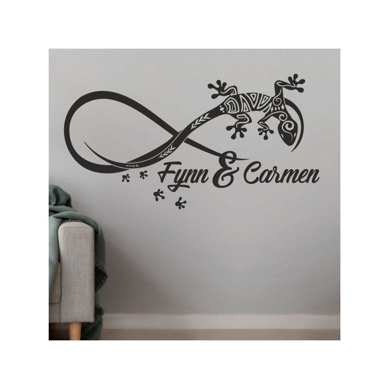 Wandaufkleber Wandtattoo Aufkleber Wand Liebe ist.. Endlosschleife Wunschnamen Ehepartner Verliebte Sprüche Familie Worte Herz