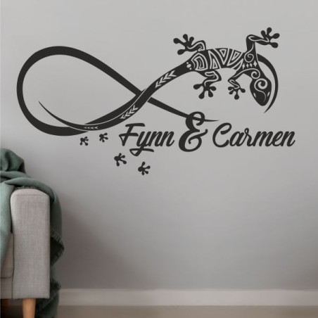 Wandaufkleber Wandtattoo Aufkleber Wand Liebe ist.. Endlosschleife Wunschnamen Ehepartner Verliebte Sprüche Familie Worte Herz