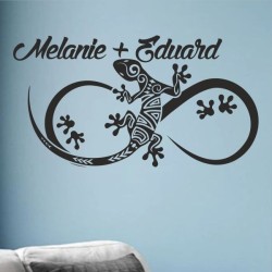 Wandaufkleber Wandtattoo Aufkleber Wand Liebe ist.. Endlosschleife Wunschnamen Ehepartner Verliebte Sprüche Familie Worte Herz