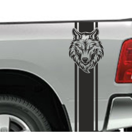 Aufkleber Pick UP Dodge Gelände Offroad Widder RAM Dekor Streifen Amerikanische Flagge Amerika BIG WHEEL Viper Seitenstreifen