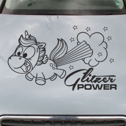 Einhorn Aufkleber Tattoo Sticker Unicorn Sternenstaub Glitzer Prinz Luftballon Herz Liebe Glitzer Sterne Staub Magie Glück