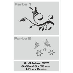 Aufkleber SET 2farbig Auto Seitendekor Tribal Car Style Blumen Gecko Landschaft Totenkopf Feder Vogel Rosen Tattoo Musik Strand