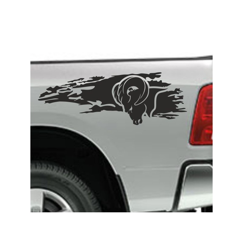 Aufkleber Pick UP Dodge Gelände Offroad Widder RAM Dekor Streifen Amerikanische Flagge Amerika BIG WHEEL Viper Seitenstreifen