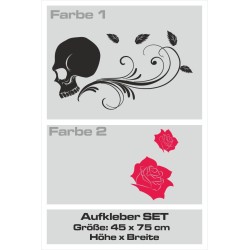 Aufkleber SET 2farbig Auto Seitendekor Tribal Car Style Blumen Gecko Landschaft Totenkopf Feder Vogel Rosen Tattoo Musik Strand