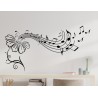 Wandaufkleber Musik Noten Blume Swing Melodie Music Aufkleber Wand Wandtattoo 07