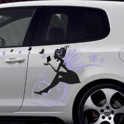 Aufkleber SET 2farbig Auto Seitendekor Tribal Car Style Blumen Gecko Landschaft Totenkopf Feder Vogel Rosen Tattoo Musik Strand