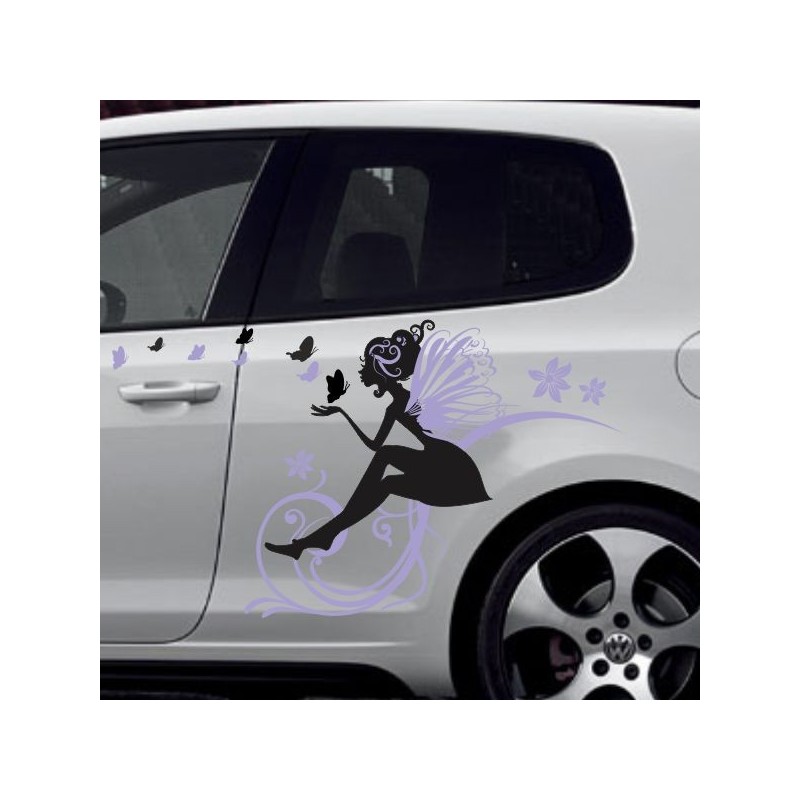 Aufkleber SET 2farbig Auto Seitendekor Tribal Car Style Blumen Gecko Landschaft Totenkopf Feder Vogel Rosen Tattoo Musik Strand