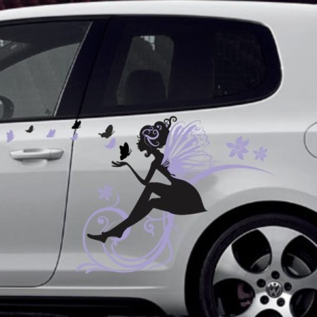 Aufkleber SET 2farbig Auto Seitendekor Tribal Car Style Blumen Gecko Landschaft Totenkopf Feder Vogel Rosen Tattoo Musik Strand