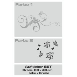 Aufkleber SET 2farbig Auto Seitendekor Tribal Car Style Blumen Gecko Landschaft Totenkopf Feder Vogel Rosen Tattoo Musik Strand