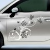 Aufkleber SET 2farbig Auto Seitendekor Tribal Car Style Blumen Gecko Landschaft Totenkopf Feder Vogel Rosen Tattoo Musik Strand