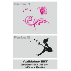 Aufkleber SET 2farbig Auto Seitendekor Tribal Car Style Blumen Gecko Landschaft Totenkopf Feder Vogel Rosen Tattoo Musik Strand