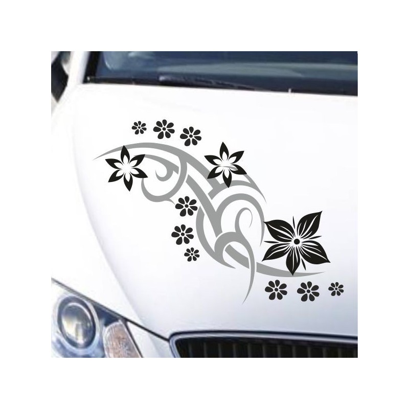 Aufkleber SET 2farbig Auto Seitendekor Tribal Car Style Blumen Gecko Landschaft Totenkopf Feder Vogel Rosen Tattoo Musik Strand