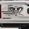 Aufkleber Pick UP Dodge Gelände Offroad Widder RAM Dekor Streifen Amerikanische Flagge Amerika BIG WHEEL Viper