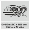 Aufkleber Pick UP Dodge Gelände Offroad Widder RAM Dekor Streifen Amerikanische Flagge Amerika BIG WHEEL Viper