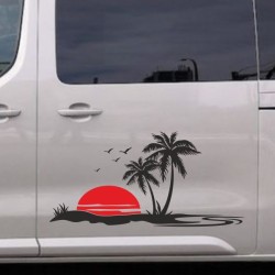Aufkleber SET 2farbig Auto Seitendekor Tribal Car Style Blumen Gecko Landschaft Totenkopf Feder Vogel Rosen Tattoo Musik Strand