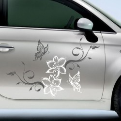 Aufkleber SET 2farbig Auto Seitendekor Tribal Car Style Blumen Gecko Landschaft Totenkopf Feder Vogel Rosen Tattoo Musik Strand