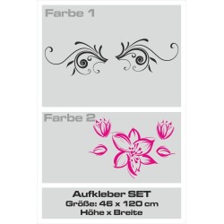 Aufkleber SET 2farbig Auto Seitendekor Tribal Car Style Blumen Gecko Landschaft Totenkopf Feder Vogel Rosen Tattoo Musik Strand
