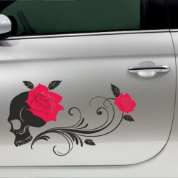 Aufkleber SET 2farbig Auto Seitendekor Tribal Car Style Blumen Gecko Landschaft Totenkopf Feder Vogel Rosen Tattoo Musik Strand