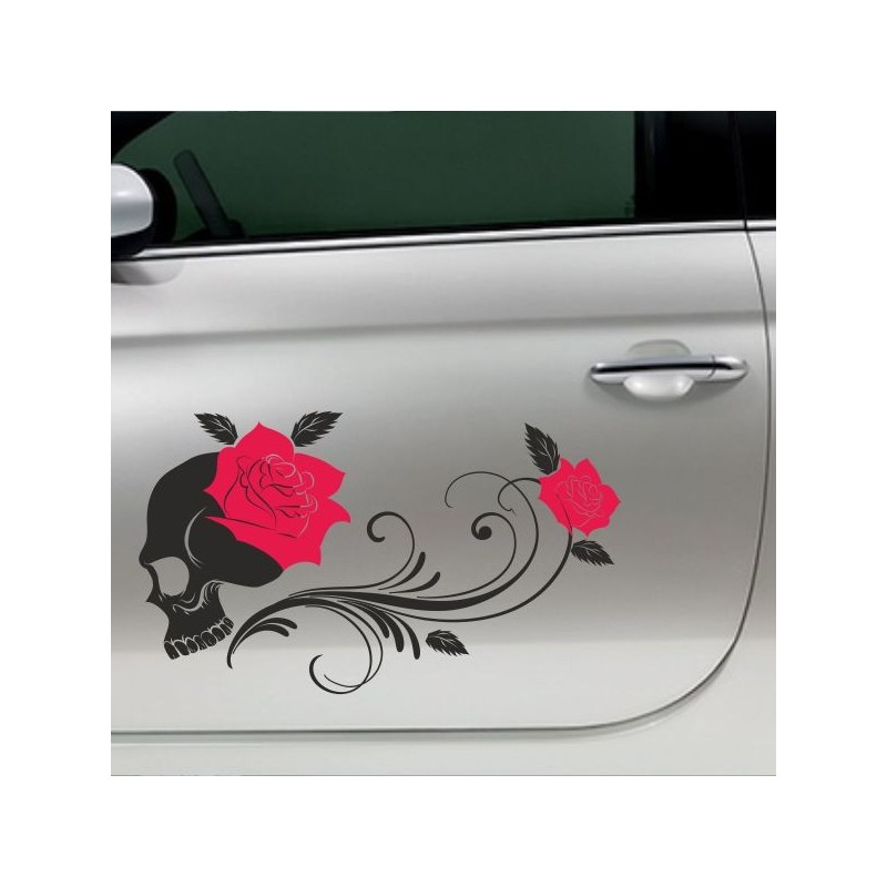 Aufkleber SET 2farbig Auto Seitendekor Tribal Car Style Blumen Gecko Landschaft Totenkopf Feder Vogel Rosen Tattoo Musik Strand