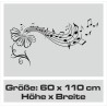 Wandaufkleber Musik Noten Blume Swing Melodie Music Aufkleber Wand Wandtattoo 07