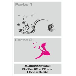 Aufkleber SET 2farbig Auto Seitendekor Tribal Car Style Blumen Gecko Landschaft Totenkopf Feder Vogel Rosen Tattoo Musik Strand