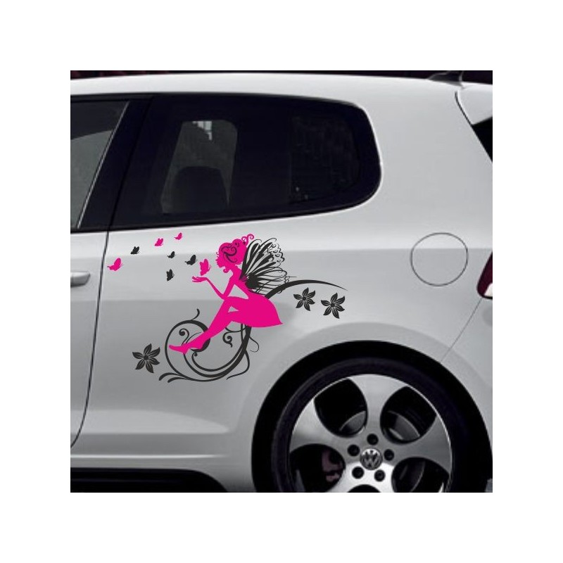 Aufkleber SET 2farbig Auto Seitendekor Tribal Car Style Blumen Gecko Landschaft Totenkopf Feder Vogel Rosen Tattoo Musik Strand