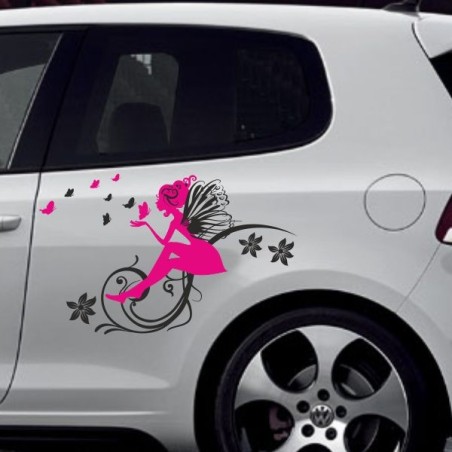 Aufkleber SET 2farbig Auto Seitendekor Tribal Car Style Blumen Gecko Landschaft Totenkopf Feder Vogel Rosen Tattoo Musik Strand