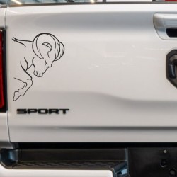 Aufkleber Pick UP Dodge Gelände Offroad Widder RAM Dekor Streifen Amerikanische Flagge Amerika BIG WHEEL Viper